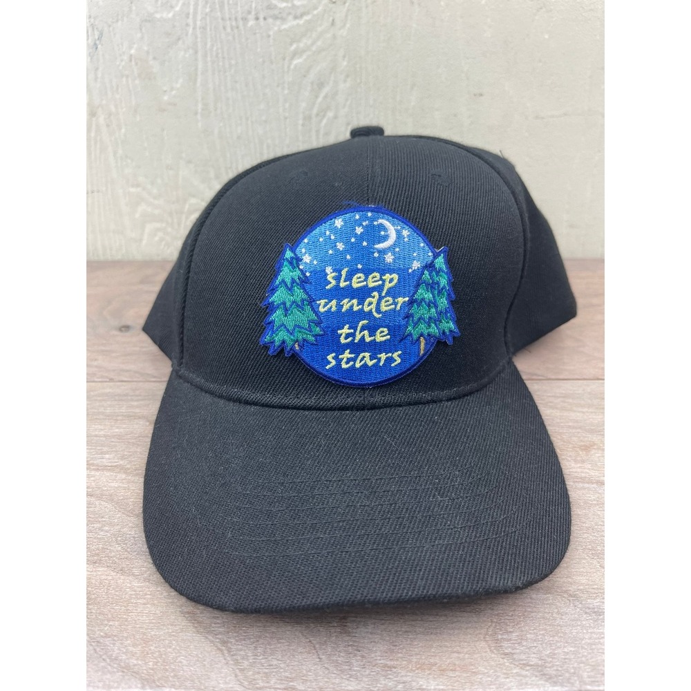 Black Men's Baseball Cap Sleep Under The Stars Patch Hat